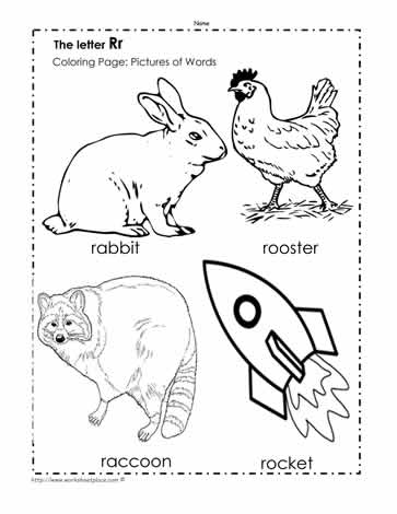 The Letter R Coloring Pictures